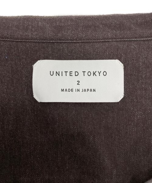UNITED TOKYO（ユナイテッドトーキョー）UNITED TOKYO (ユナイテッドトーキョー) フランネルストレッチバンドカラーシャツ ブラウン サイズ:2の古着・服飾アイテム