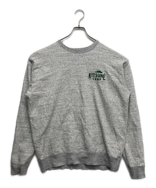 maison kitsune（メゾンキツネ）MAISON KITSUNE (メゾンキツネ) キャンプスウェットシャツ グレー サイズ:Lの古着・服飾アイテム