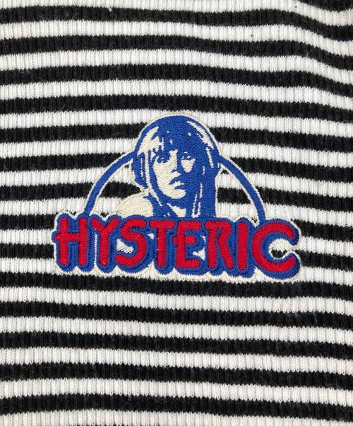 Hysteric Glamour（ヒステリックグラマー）Hysteric Glamour (ヒステリックグラマー) RAD GIRL刺繍ヘンリーネックカットソー ブラック サイズ:Lの古着・服飾アイテム
