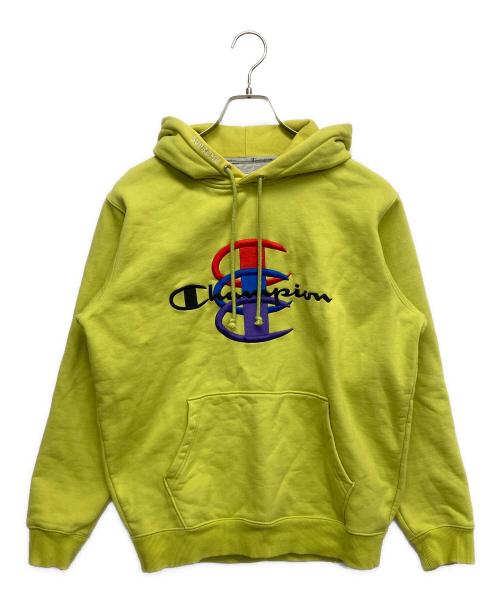 SUPREME（シュプリーム）Supreme (シュプリーム) Champion (チャンピオン) Champion Stacked C Hooded Sweatshirt 黄緑 サイズ:Mの古着・服飾アイテム