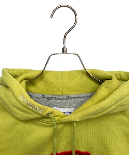 SUPREME（シュプリーム）Supreme (シュプリーム) Champion (チャンピオン) Champion Stacked C Hooded Sweatshirt 黄緑 サイズ:Mの古着・服飾アイテム