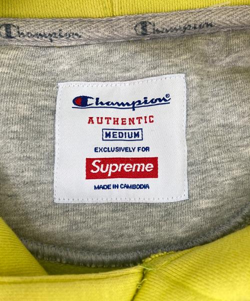 SUPREME（シュプリーム）Supreme (シュプリーム) Champion (チャンピオン) Champion Stacked C Hooded Sweatshirt 黄緑 サイズ:Mの古着・服飾アイテム