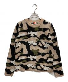 MSGM（エムエスジーエム）の古着「総柄クルーネックニット」｜ベージュ