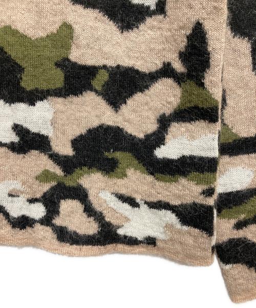 MSGM（エムエスジーエム）MSGM (エムエスジーエム) 総柄クルーネックニット ベージュ サイズ:Sの古着・服飾アイテム