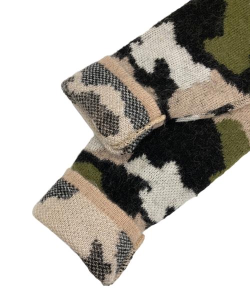 MSGM（エムエスジーエム）MSGM (エムエスジーエム) 総柄クルーネックニット ベージュ サイズ:Sの古着・服飾アイテム