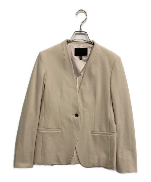 icB（アイシービー）icB (アイシービー) Fiedノーカラージャケット ベージュ サイズ:4の古着・服飾アイテム