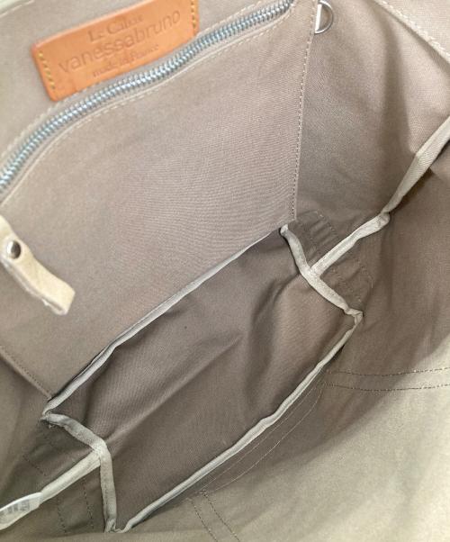 Le Cabas vanessa bruno（ヴァネッサブリューノ）Le Cabas vanessa bruno (ヴァネッサブリューノ) スパンコールキャンバスハンドバッグ ブラウンの古着・服飾アイテム