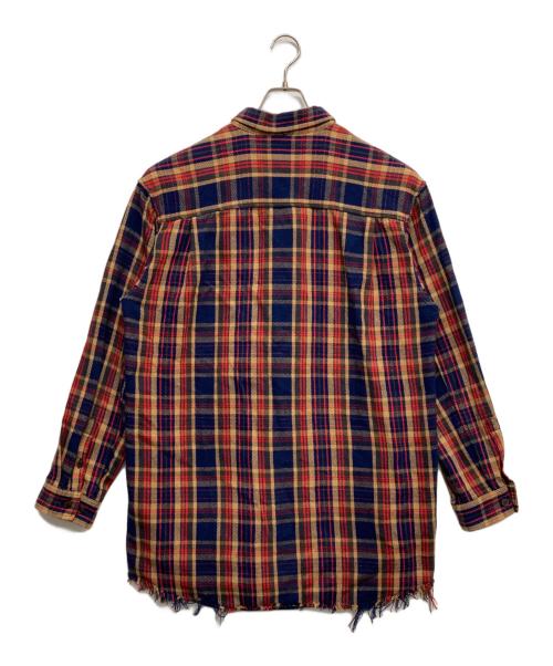 UNDERCOVER（アンダーカバー）UNDERCOVER (アンダーカバー) オーバーサイズネルシャツ レッド×ネイビー サイズ:3の古着・服飾アイテム