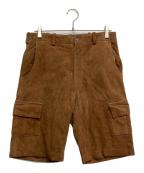 A STORE ROBOTアストアロボット）の古着「レザーカーゴハーフパンツ」｜ブラウン