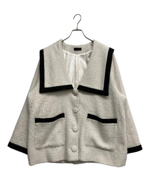 FICTION TOKYO（フィクショントーキョー）FICTION TOKYO (フィクショントーキョー) セーラーツイードジャケット ホワイト サイズ:FREEの古着・服飾アイテム