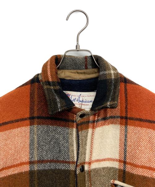 hall american（ホールアメリカン）hall american (ホールアメリカン) チェックウールスポーツジャケット レッド サイズ:40の古着・服飾アイテム