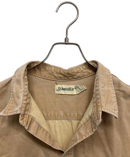 ST JOHN'S BAY（セントジョンズベイ）ST JOHN'S BAY (セントジョンズベイ) コットンシャツ ベージュ サイズ:XLの古着・服飾アイテム