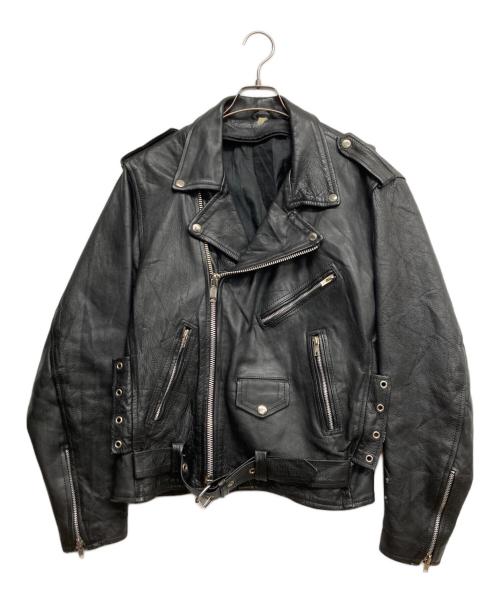 古着（フルギ）古着 (フルギ) ダブルライダースジャケット ブラック サイズ:表記なしの古着・服飾アイテム