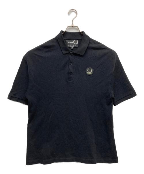RAF SIMONS（ラフシモンズ）RAF SIMONS (ラフシモンズ) FRED PERRY (フレッドペリー) オーバーサイズプリントポロシャツ ブラック サイズ:Sの古着・服飾アイテム