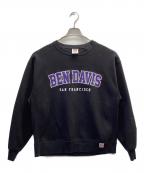 BEN DAVISベンデイビス）の古着「ロゴ刺繍クルーネックスウェット」｜ブラック