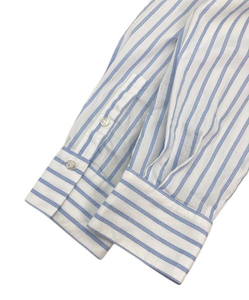 INDIVI（インディヴィ）INDIVI (インディヴィ) ラメストライプ コットン混シャツ ブルー サイズ:38の古着・服飾アイテム