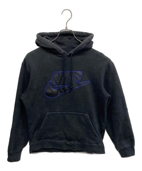 NIKE（ナイキ）NIKE (ナイキ) Supreme (シュプリーム) Leather Applique Hooded Sweatshirt ブラック サイズ:Sの古着・服飾アイテム