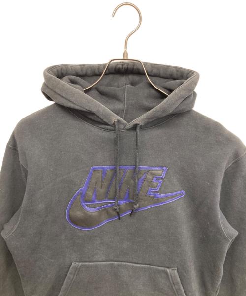 NIKE（ナイキ）NIKE (ナイキ) Supreme (シュプリーム) Leather Applique Hooded Sweatshirt ブラック サイズ:Sの古着・服飾アイテム