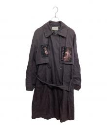 Azuma（アズマ）の古着「プリントトレンチコート」｜グレー