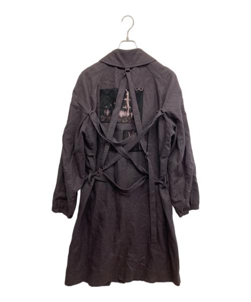 Azuma（アズマ）Azuma (アズマ) プリントトレンチコート グレーの古着・服飾アイテム