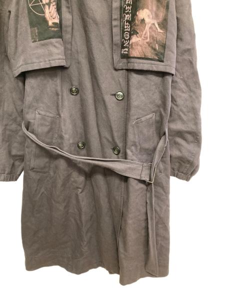 Azuma（アズマ）Azuma (アズマ) プリントトレンチコート グレーの古着・服飾アイテム