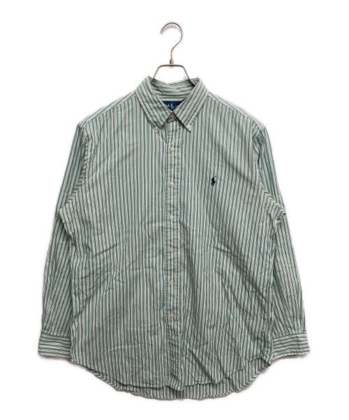POLO RALPH LAUREN（ポロ・ラルフローレン）POLO RALPH LAUREN (ポロ・ラルフローレン) ストライプシャツ グリーン サイズ:16の古着・服飾アイテム