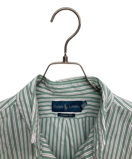 POLO RALPH LAUREN（ポロ・ラルフローレン）POLO RALPH LAUREN (ポロ・ラルフローレン) ストライプシャツ グリーン サイズ:16の古着・服飾アイテム