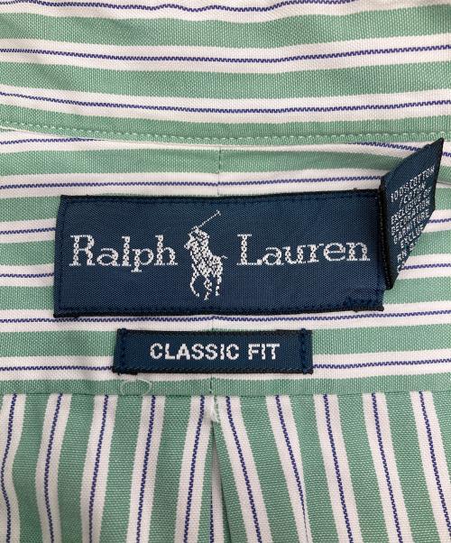 POLO RALPH LAUREN（ポロ・ラルフローレン）POLO RALPH LAUREN (ポロ・ラルフローレン) ストライプシャツ グリーン サイズ:16の古着・服飾アイテム