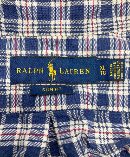 RALPH LAUREN（ラルフローレン）RALPH LAUREN (ラルフローレン) チェック長袖シャツ ブルー サイズ:XLの古着・服飾アイテム