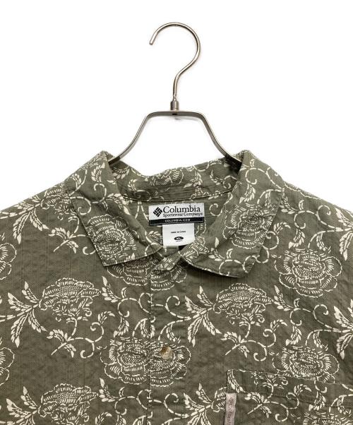 Columbia（コロンビア）Columbia (コロンビア) 総柄半袖シャツ 黄緑 サイズ:XLの古着・服飾アイテム