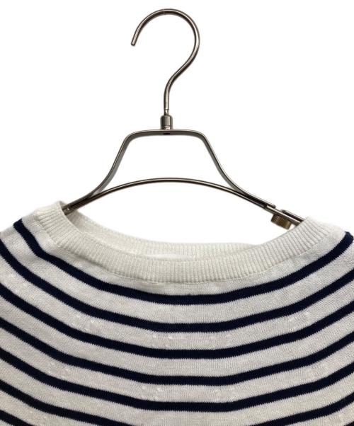 BEARDSLEY（ビアズリー）BEARDSLEY (ビアズリー) マルボーダーニット ホワイト サイズ:FREEの古着・服飾アイテム