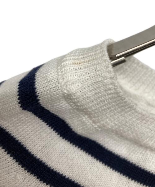 BEARDSLEY（ビアズリー）BEARDSLEY (ビアズリー) マルボーダーニット ホワイト サイズ:FREEの古着・服飾アイテム