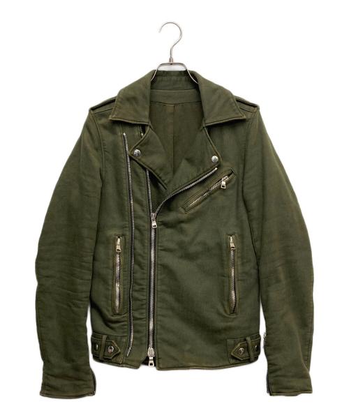 BALMAIN（バルマン）BALMAIN (バルマン) ダブルライダースジャケット グリーン サイズ:XSの古着・服飾アイテム