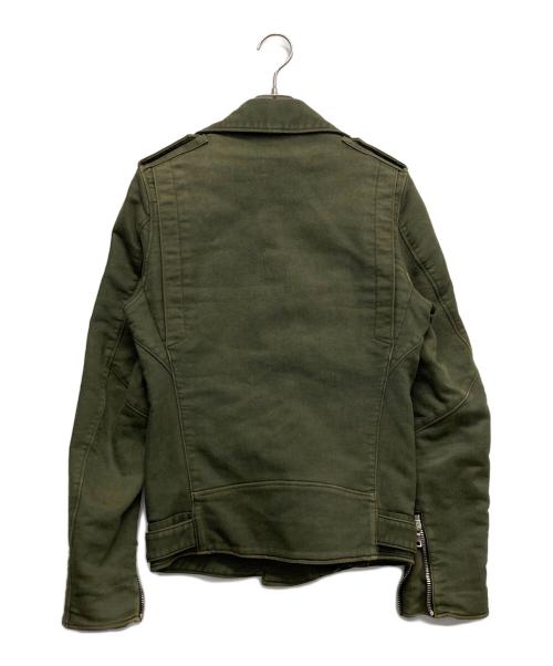 BALMAIN（バルマン）BALMAIN (バルマン) ダブルライダースジャケット グリーン サイズ:XSの古着・服飾アイテム