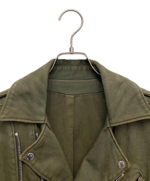 BALMAIN（バルマン）BALMAIN (バルマン) ダブルライダースジャケット グリーン サイズ:XSの古着・服飾アイテム