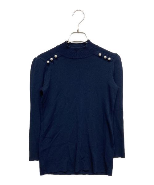 BORDERS at BALCONY（ボーダーズアットバルコニー）BORDERS AT BALCONY (ボーダーズアットバルコニー) PEARL TOP ネイビー サイズ:36の古着・服飾アイテム
