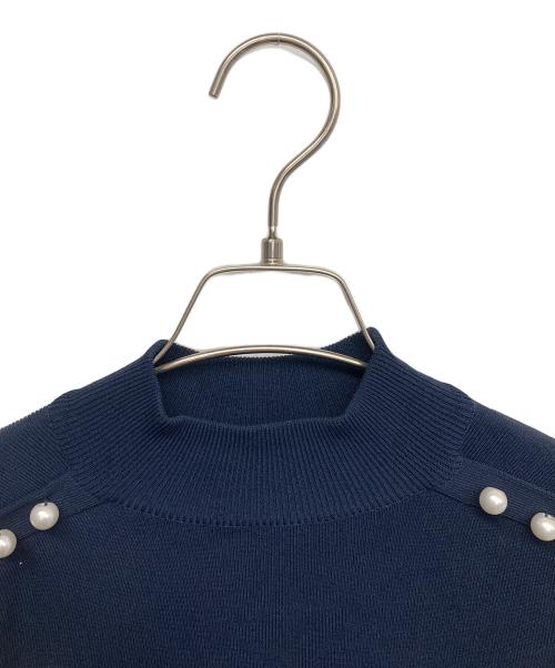 BORDERS at BALCONY（ボーダーズアットバルコニー）BORDERS AT BALCONY (ボーダーズアットバルコニー) PEARL TOP ネイビー サイズ:36の古着・服飾アイテム