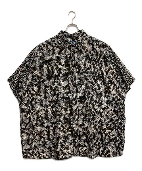 HARBOR BAY（ハーバーベイ）HARBOR BAY (ハーバーベイ) オーバーサイズ総柄半袖シャツ ブラック サイズ:3XLの古着・服飾アイテム