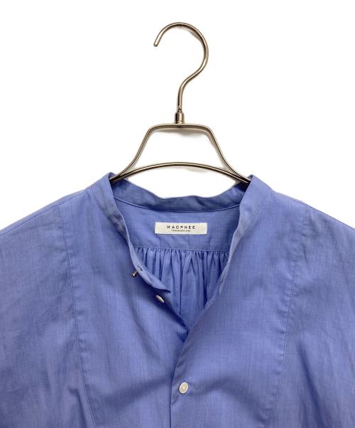 MACPHEE（マカフィー）MACPHEE (マカフィー) コットンブロード オーバーラップチュニックシャツ ブルー サイズ:36の古着・服飾アイテム