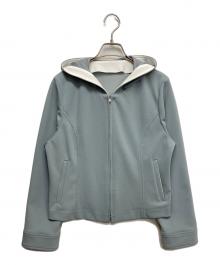 Karl Park Lane（カールパークーレン）の古着「ライトダンボールジョーゼットカルゼ パーカー」｜グリーン