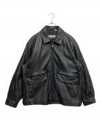 PERRY ELLISペリーエリス）の古着「レザージャケット」｜ブラック