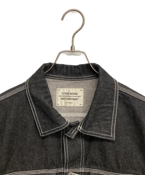 BEAMS（ビームス）BEAMS (ビームス) LOGO DENIM JACKET ブラック サイズ:Lの古着・服飾アイテム