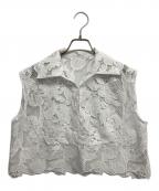 journal standard L'essageジャーナルスタンダード レサージュ）の古着「ケミカルコードレースノースリーブブラウス」｜ホワイト