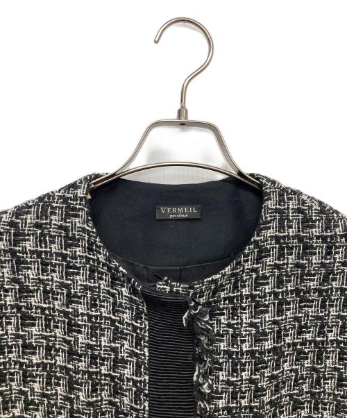 VERMEIL par iena（ヴェルメイユ パー イエナ）VERMEIL par iena (ヴェルメイユ パー イエナ) ツイードジレ ブラック サイズ:Fの古着・服飾アイテム
