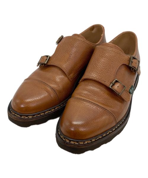 PARABOOT（パラブーツ）PARABOOT (パラブーツ) ダブルモンクストラップシューズ ブラウン サイズ:6 1/2の古着・服飾アイテム