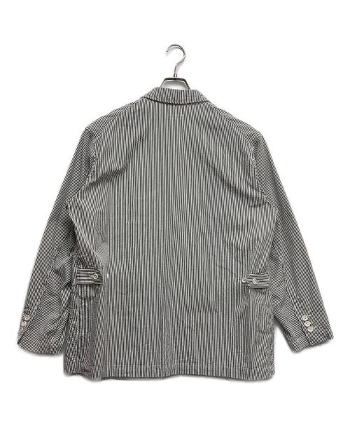 Engineered Garments（エンジニアド ガーメンツ）Engineered Garments (エンジニアド ガーメンツ) シアサッカーストライプテーラードジャケット ホワイト×ブルー サイズ:Mの古着・服飾アイテム