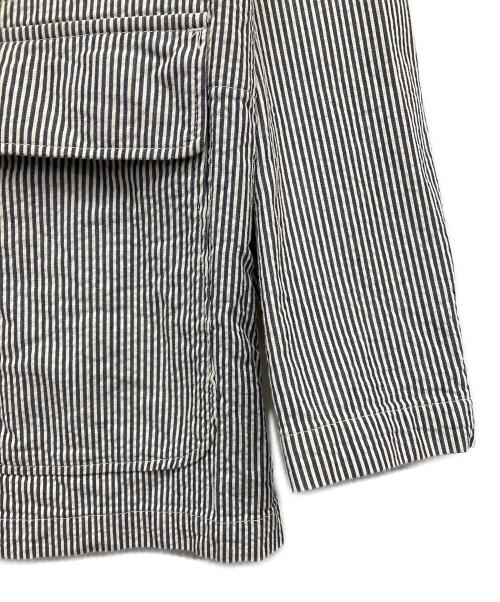 Engineered Garments（エンジニアド ガーメンツ）Engineered Garments (エンジニアド ガーメンツ) シアサッカーストライプテーラードジャケット ホワイト×ブルー サイズ:Mの古着・服飾アイテム