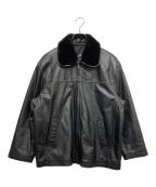 pierre cardinピエール・カルダン）の古着「レザージップアップジャケット」｜ブラック