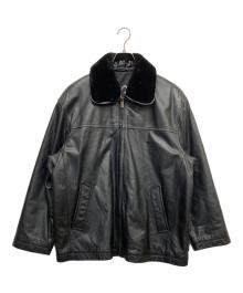 pierre cardin（ピエール・カルダン）の古着「レザージップアップジャケット」｜ブラック