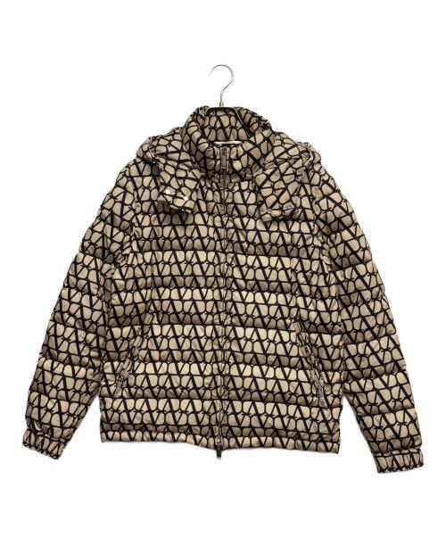 VALENTINO（ヴァレンティノ）VALENTINO (ヴァレンティノ) トワルイコノグラフフルジップダウンジャケット ブラウン サイズ:46の古着・服飾アイテム